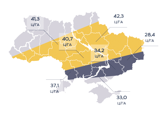 Карта урожайности подсолнечника Грифон