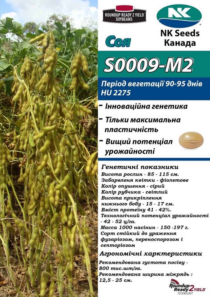 Фото характеристик сои s0009-m2