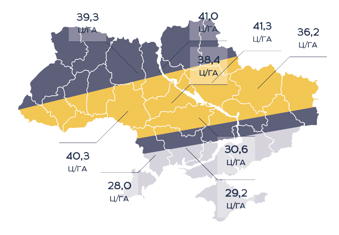 Карта урожайности Кронос Сумо по регионам Украины